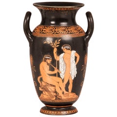 Antique English Attic Red Figure Greek Vase, England, circa 1890