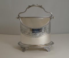 Antique English Automated Biscuit Box in Silver Plate, circa 1890