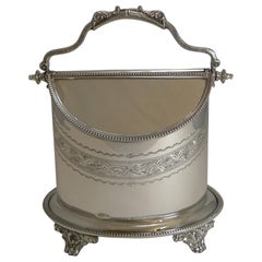 Antique English Automated Biscuit Box in Silver Plate, circa 1890