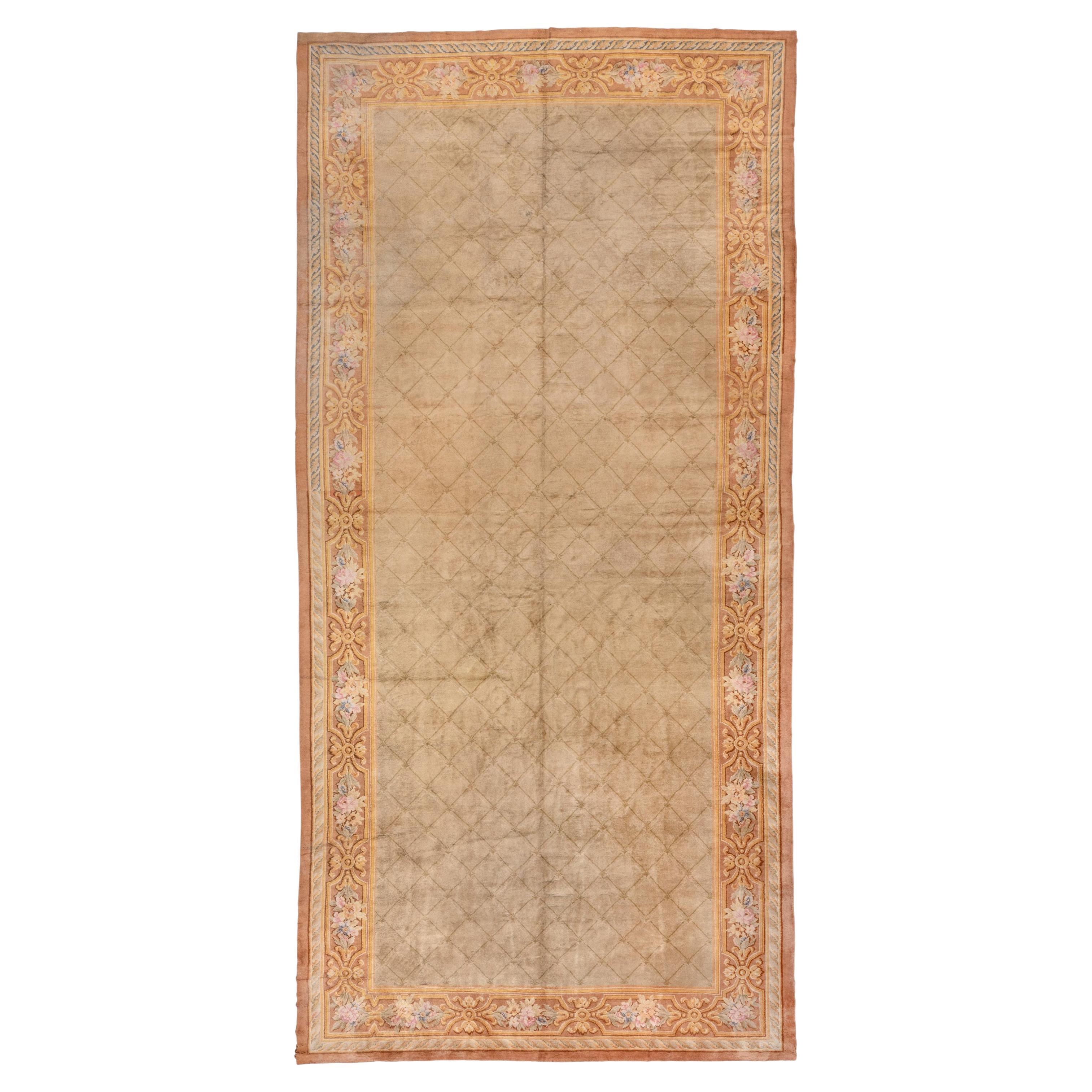 Antique English Axminister Art Deco Large Rug, circa 1900s For Sale
