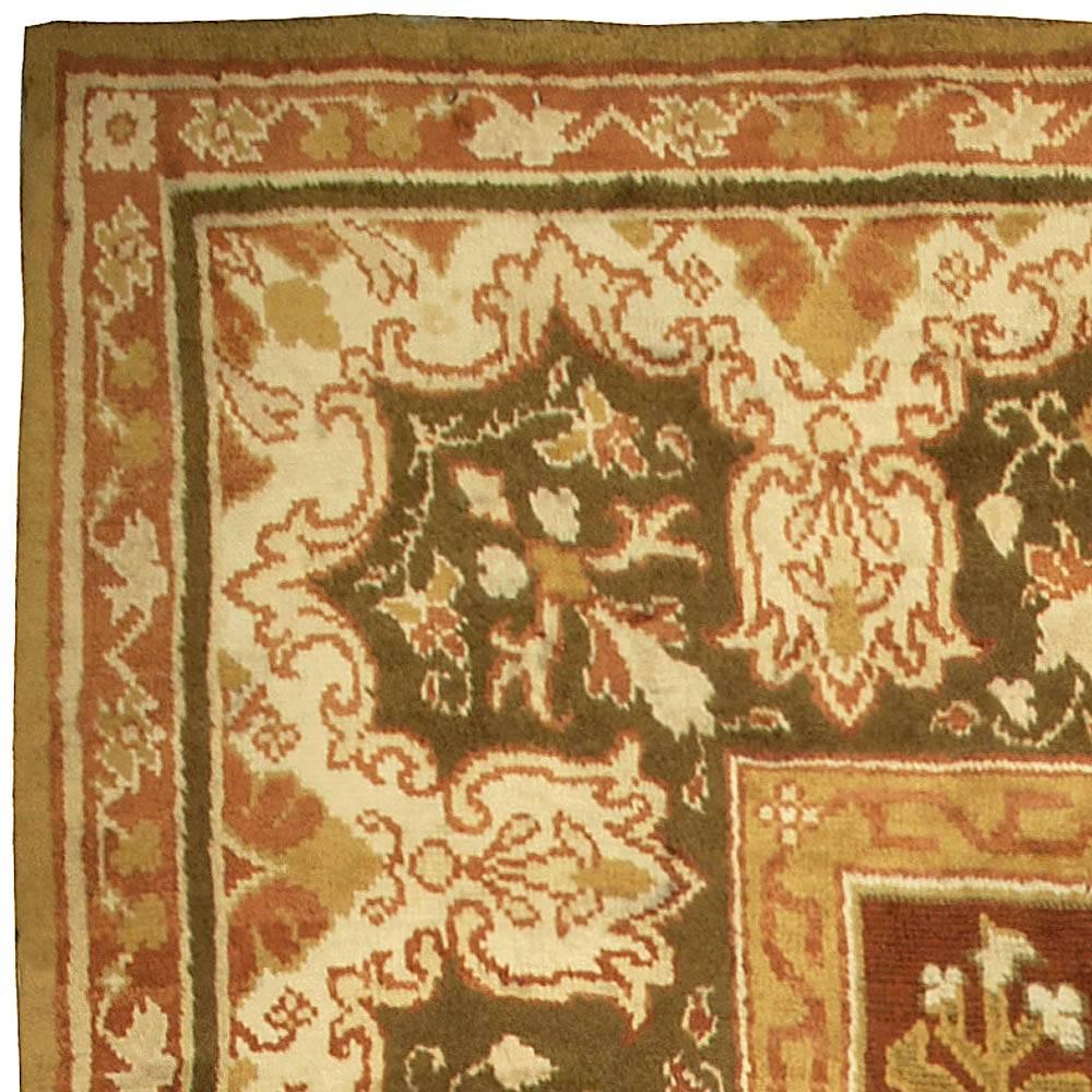 20ième siècle Antiquités anglaises Axminster Tapis en laine tissé à la main en vente