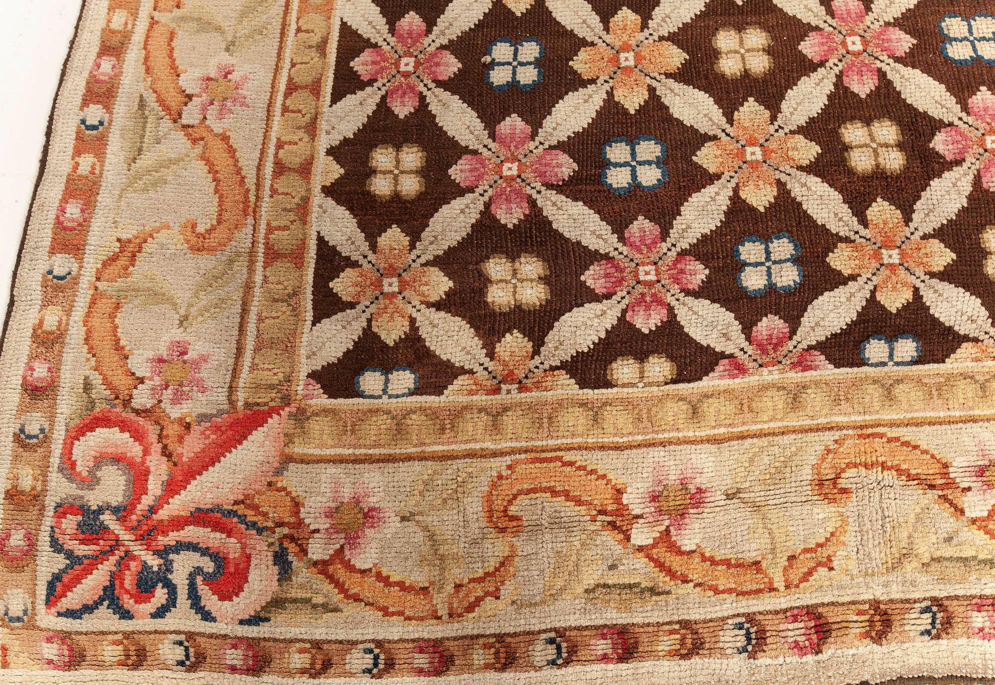 XIXe siècle Ancien tapis anglais Axminster en laine fait main en vente