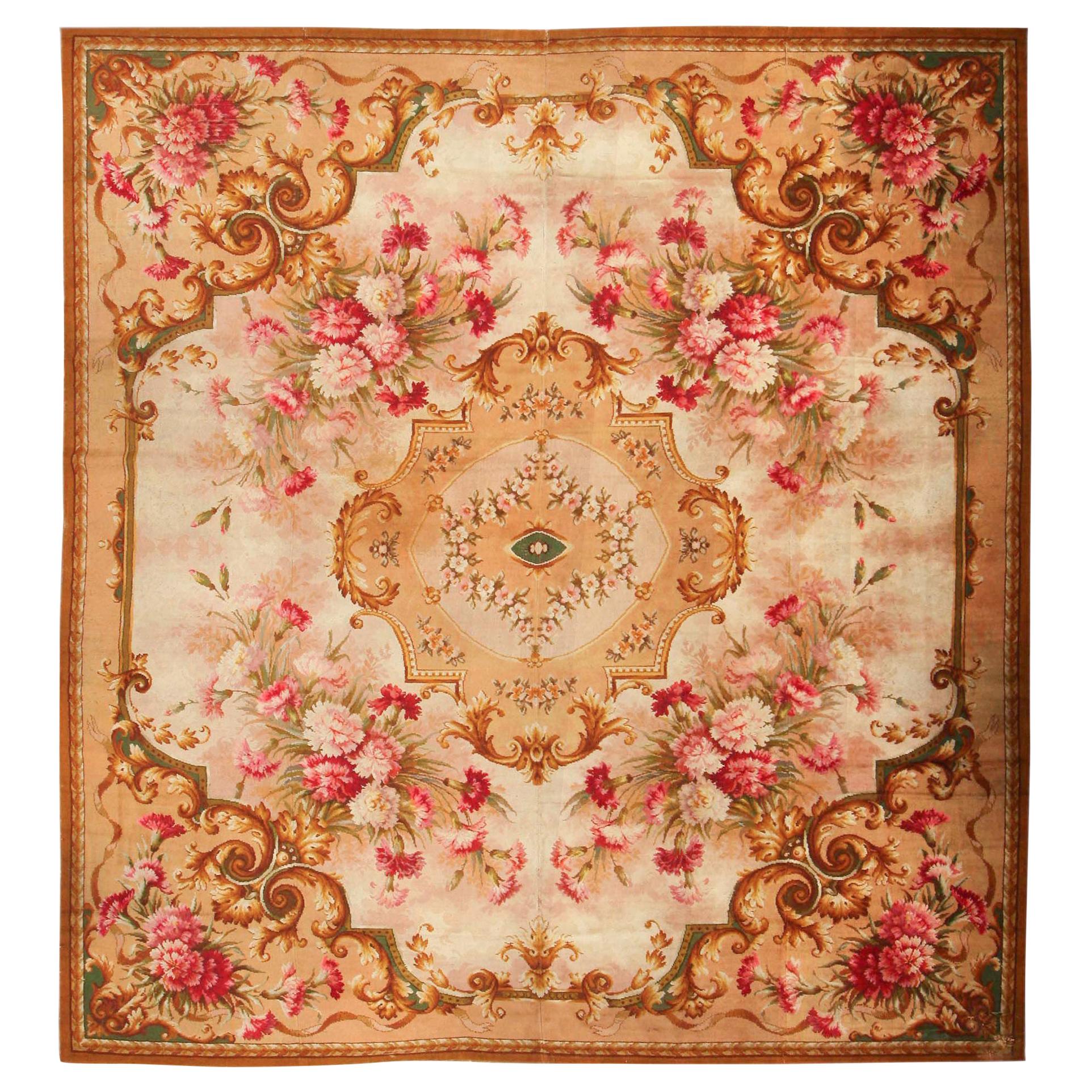 Antique English Axminster Rug. Size: 12 ft x 13 ft 3 in 