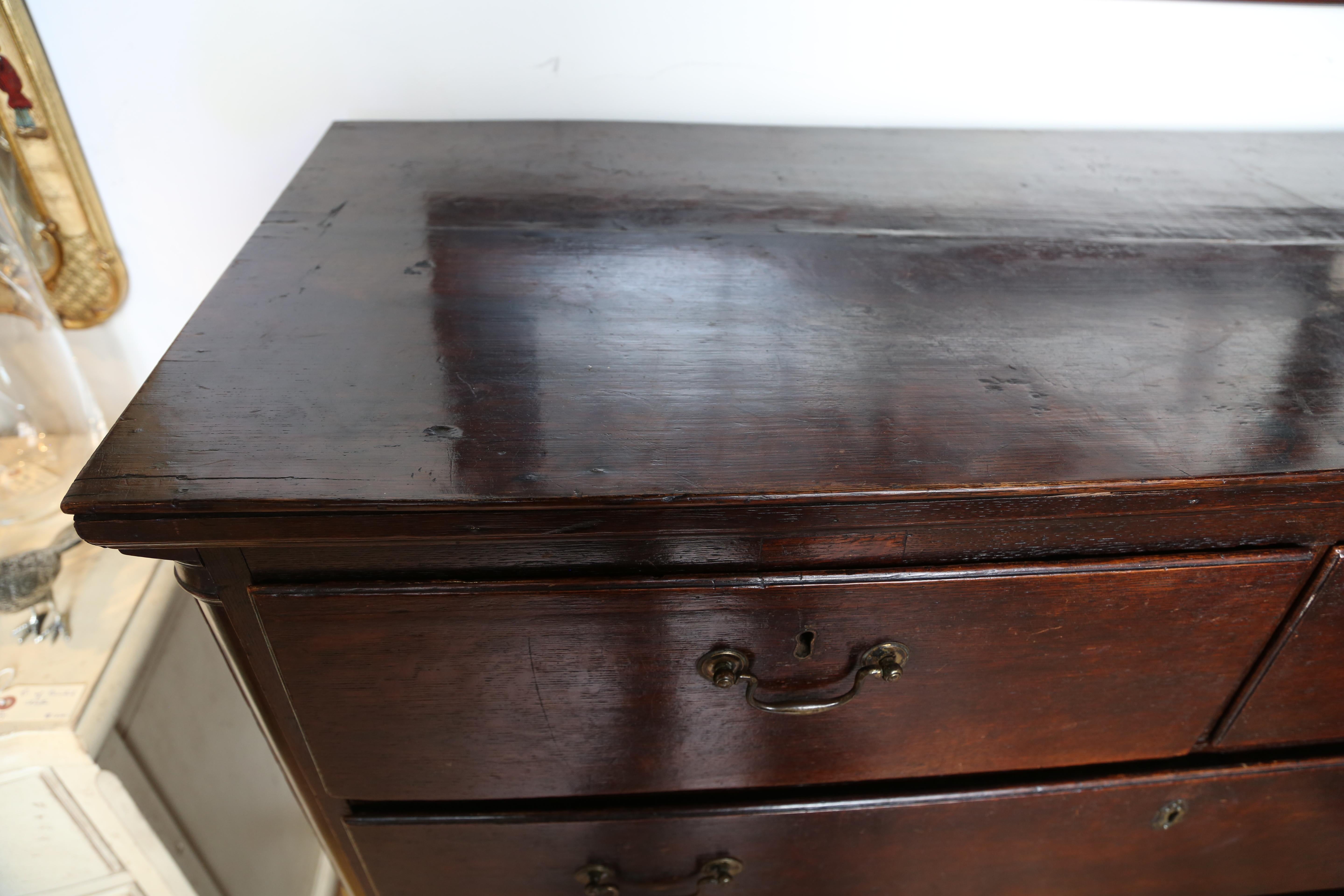 Wood Antique Chippendale English Bachelor's Chest