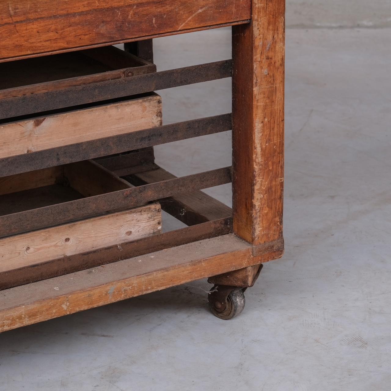 Antique English Bakers Kitchen Worktop or Kitchen Island Table For Sale 8