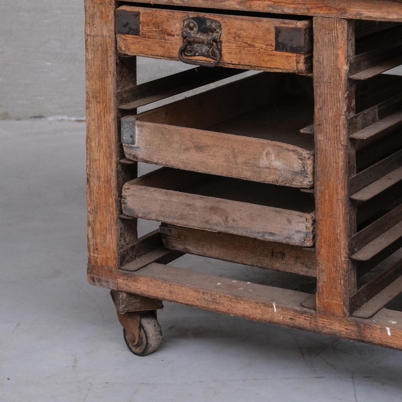 Early 20th Century Antique English Bakers Kitchen Worktop or Kitchen Island Table For Sale
