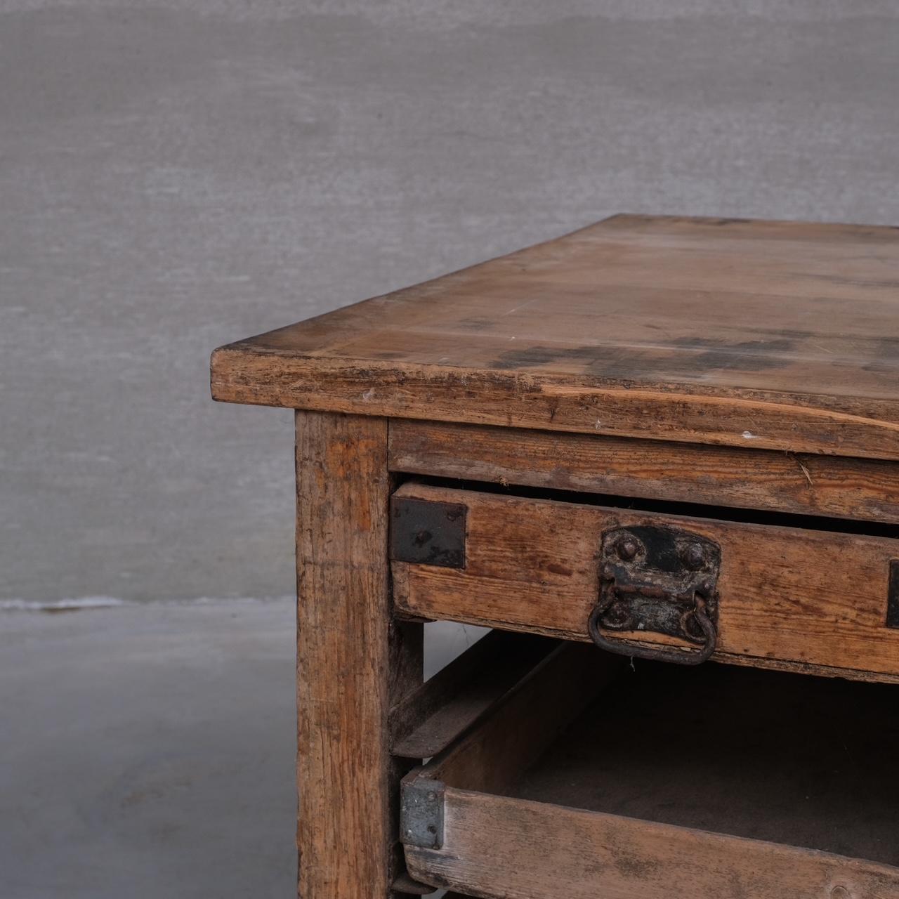Antique English Bakers Kitchen Worktop or Kitchen Island Table For Sale 1