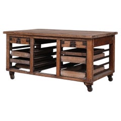 Antique English Bakers Kitchen Worktop or Kitchen Island Table