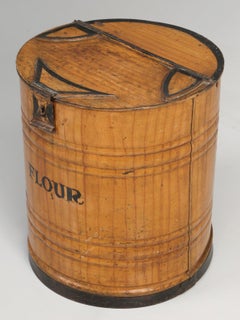 Antique English Bakery or Mecantile "Flour" Bin, in Original Faux Grain Paint