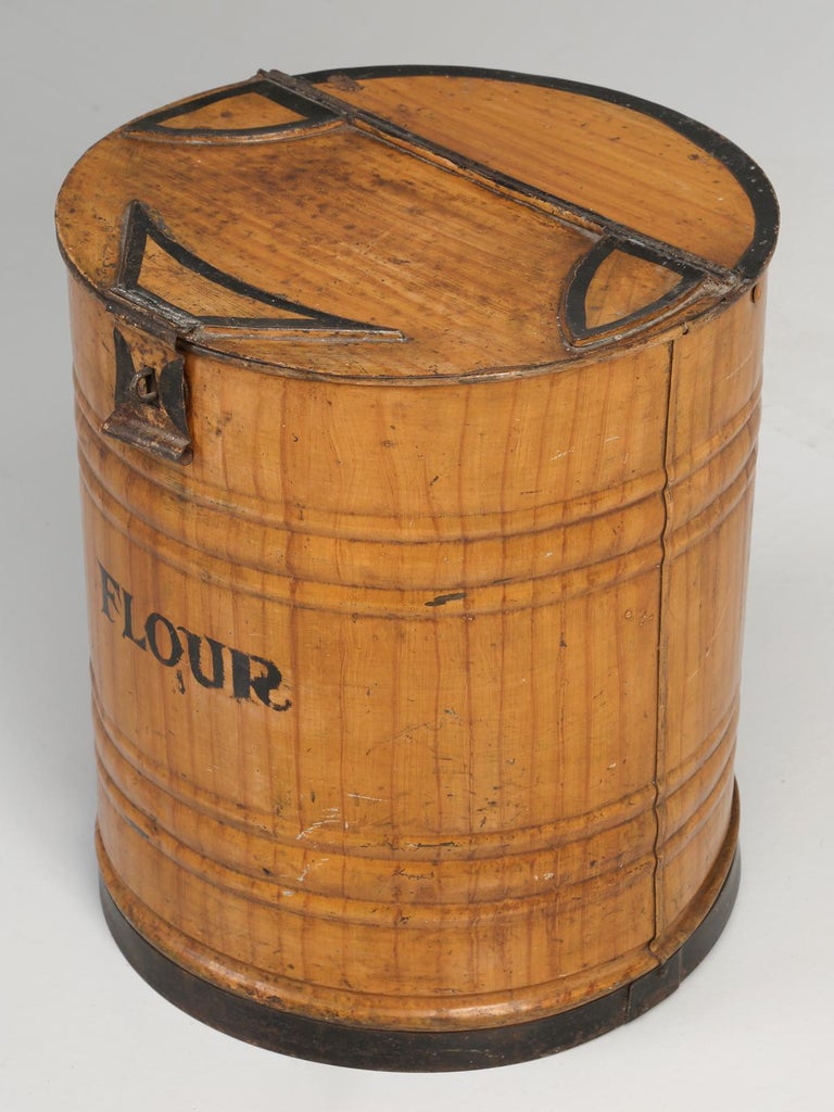 Antique English Bakery or Mecantile "Flour" Bin, in Original Faux Grain