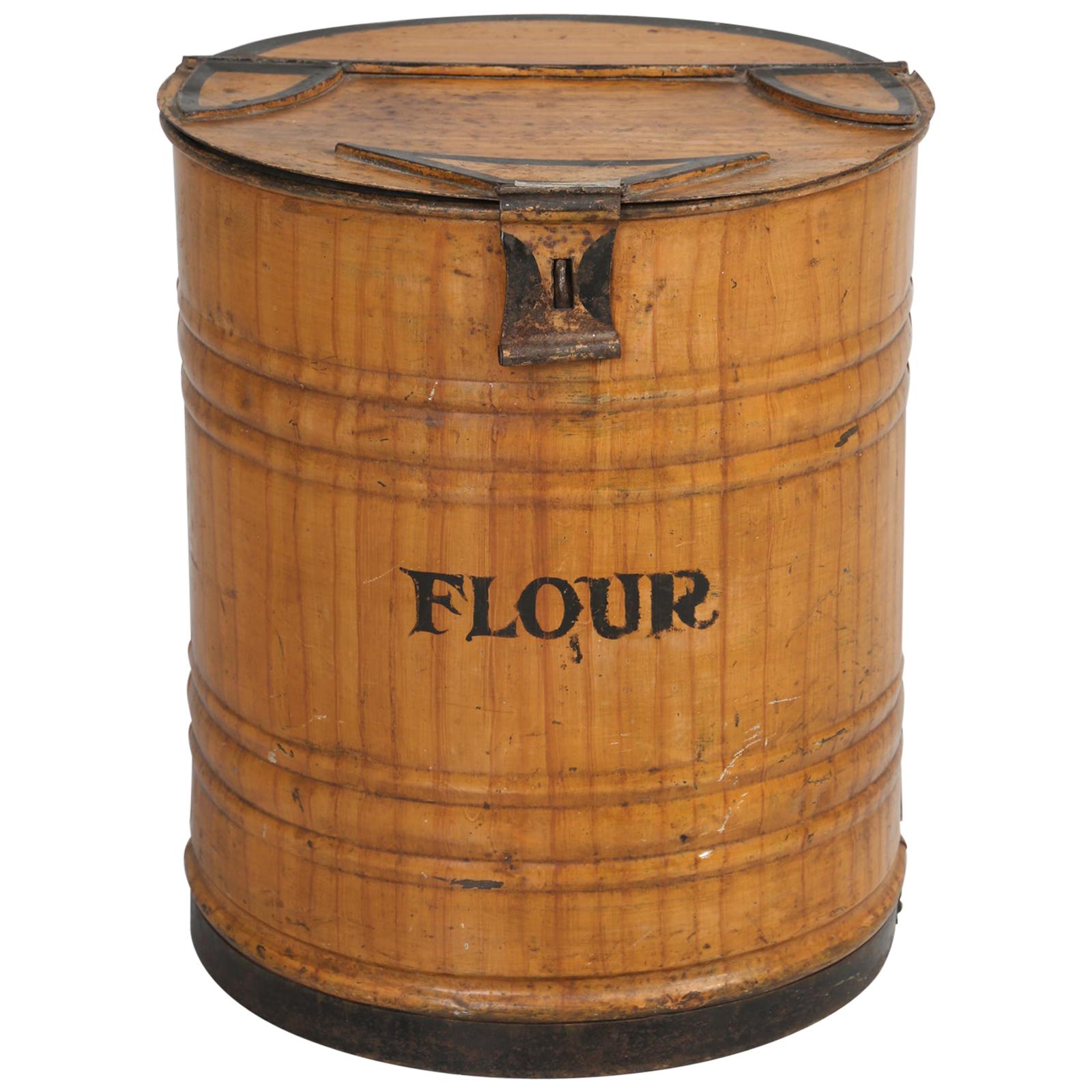 Antique English Bakery or Mecantile "Flour" Bin, in Original Faux Grain Paint