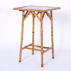 Antique English Bamboo and Elephant Decoupage Table