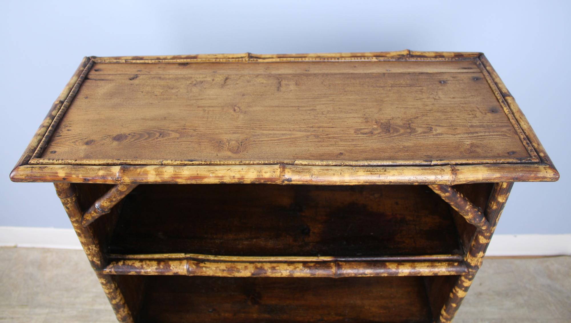 antique bamboo bookcase