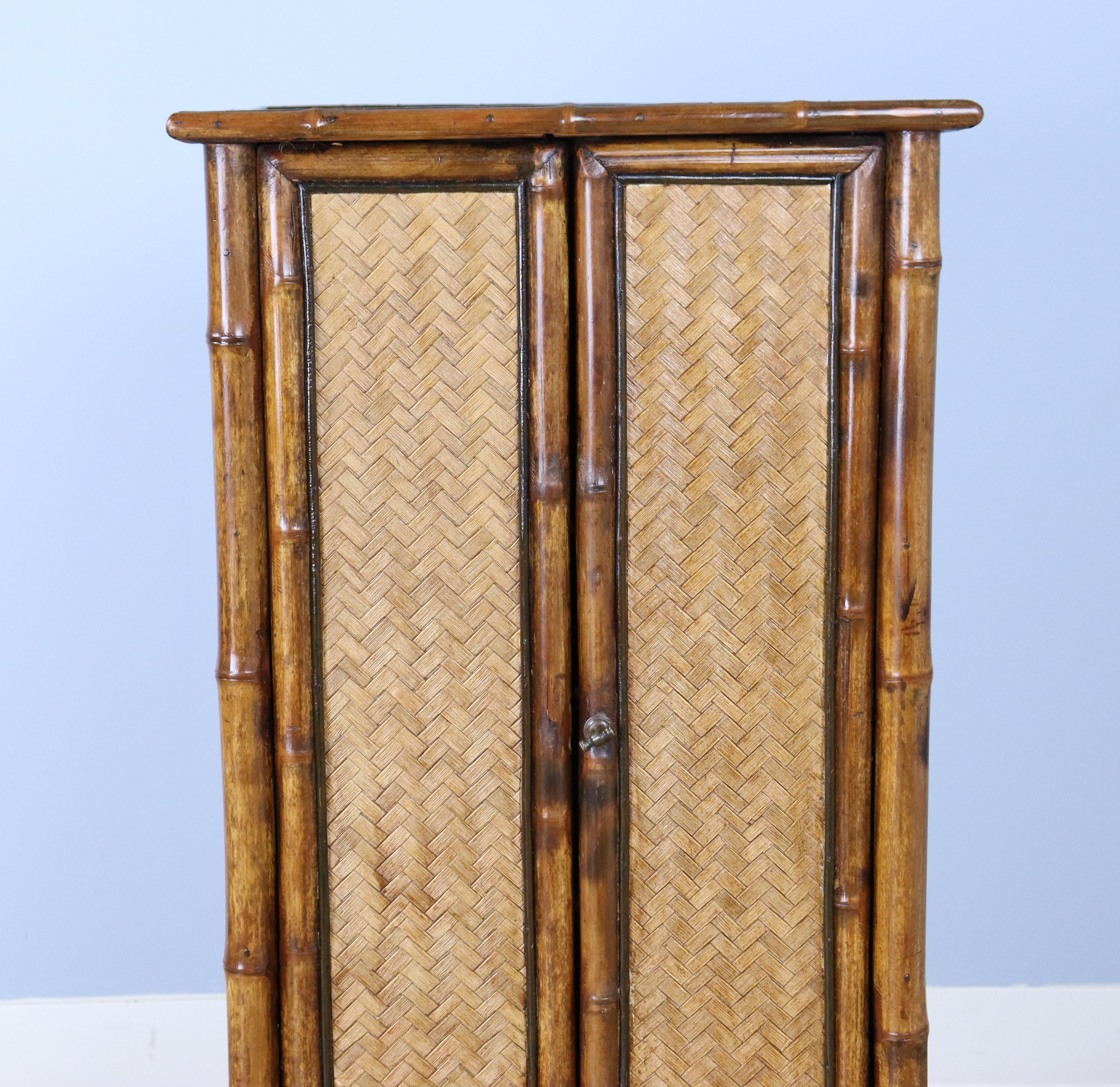 Antique English Bamboo Cabinet For Sale 1