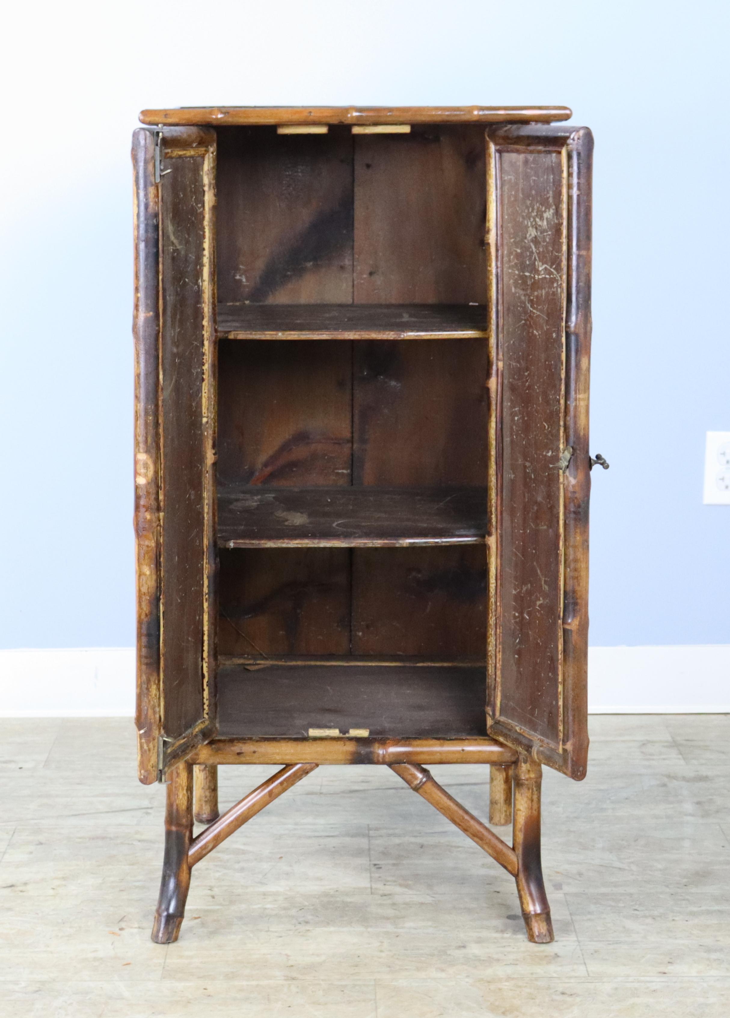 Antique English Bamboo Cabinet For Sale 3