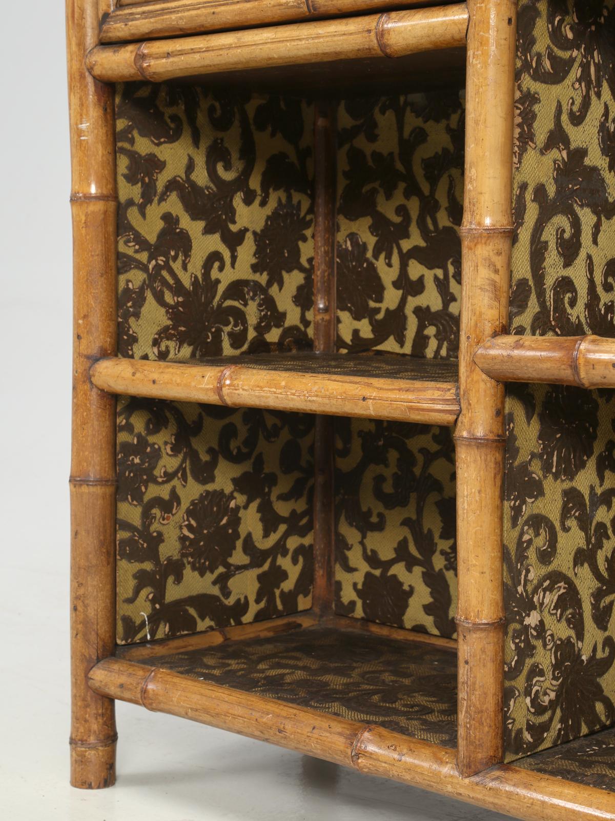 Antiker englischer Bambus-Schrank oder Bücherregal 3