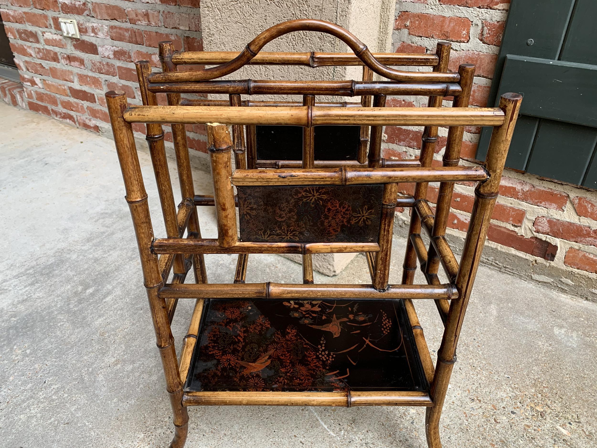 vintage bamboo magazine rack