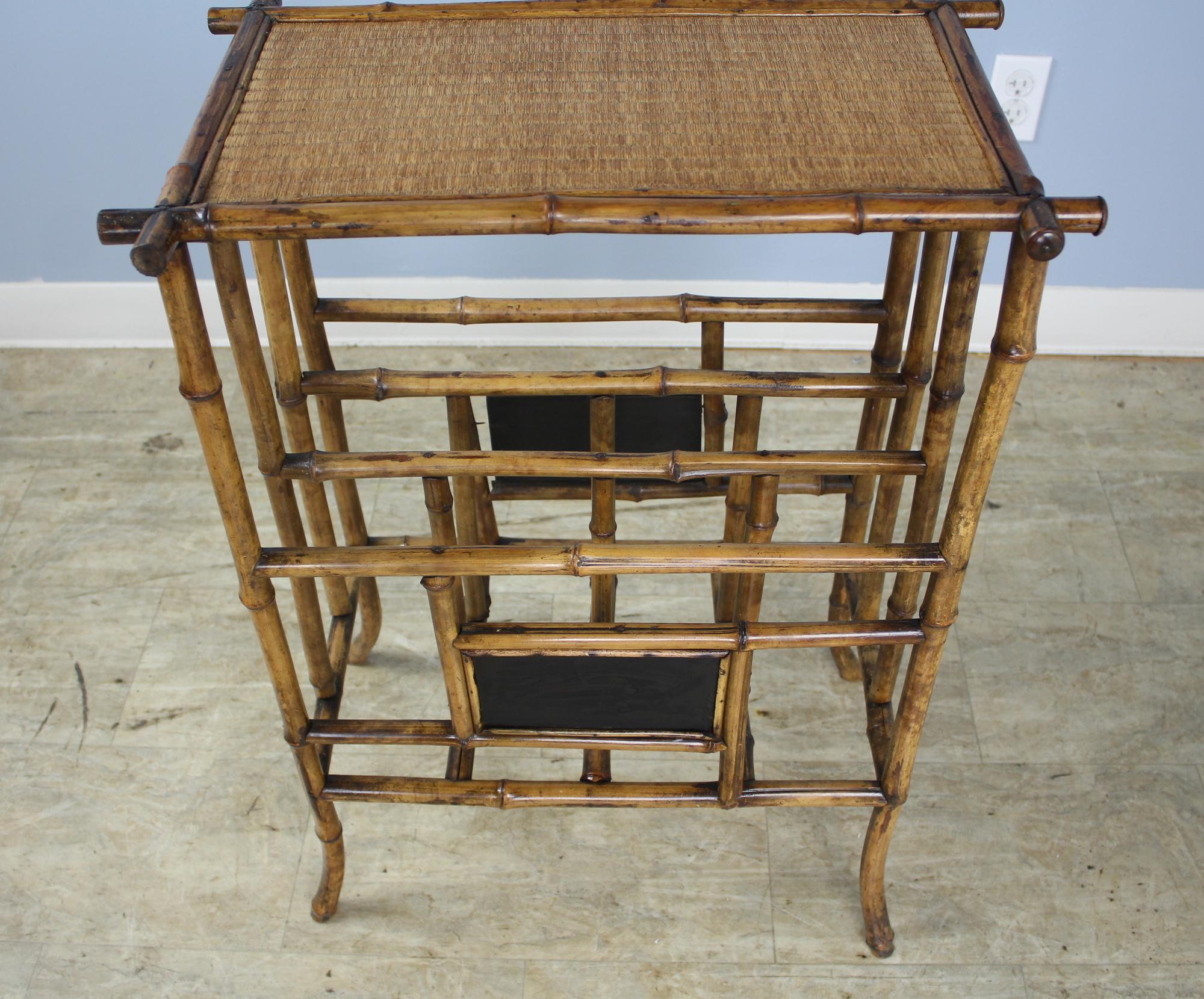 Antique English Bamboo Canterbury or Side Table 3