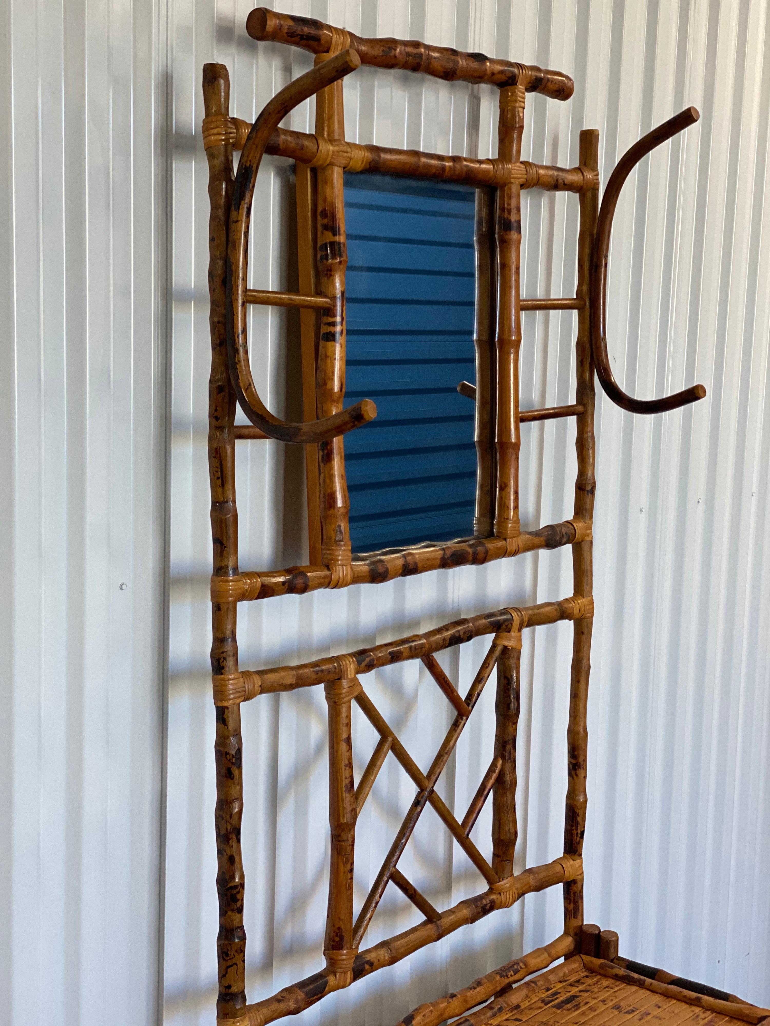 Antique English Bamboo Coat Rack Hall Stand 3
