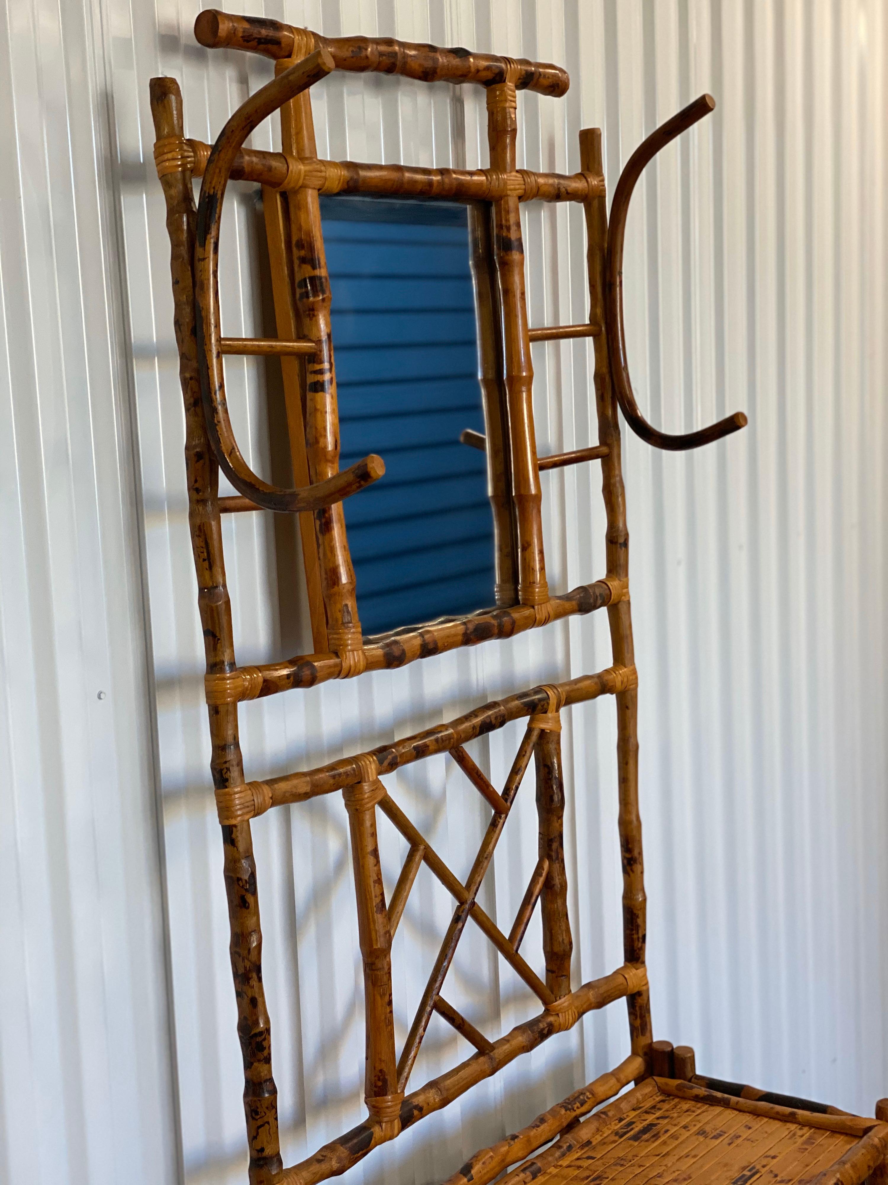 Antique English Bamboo Coat Rack Hall Stand 4