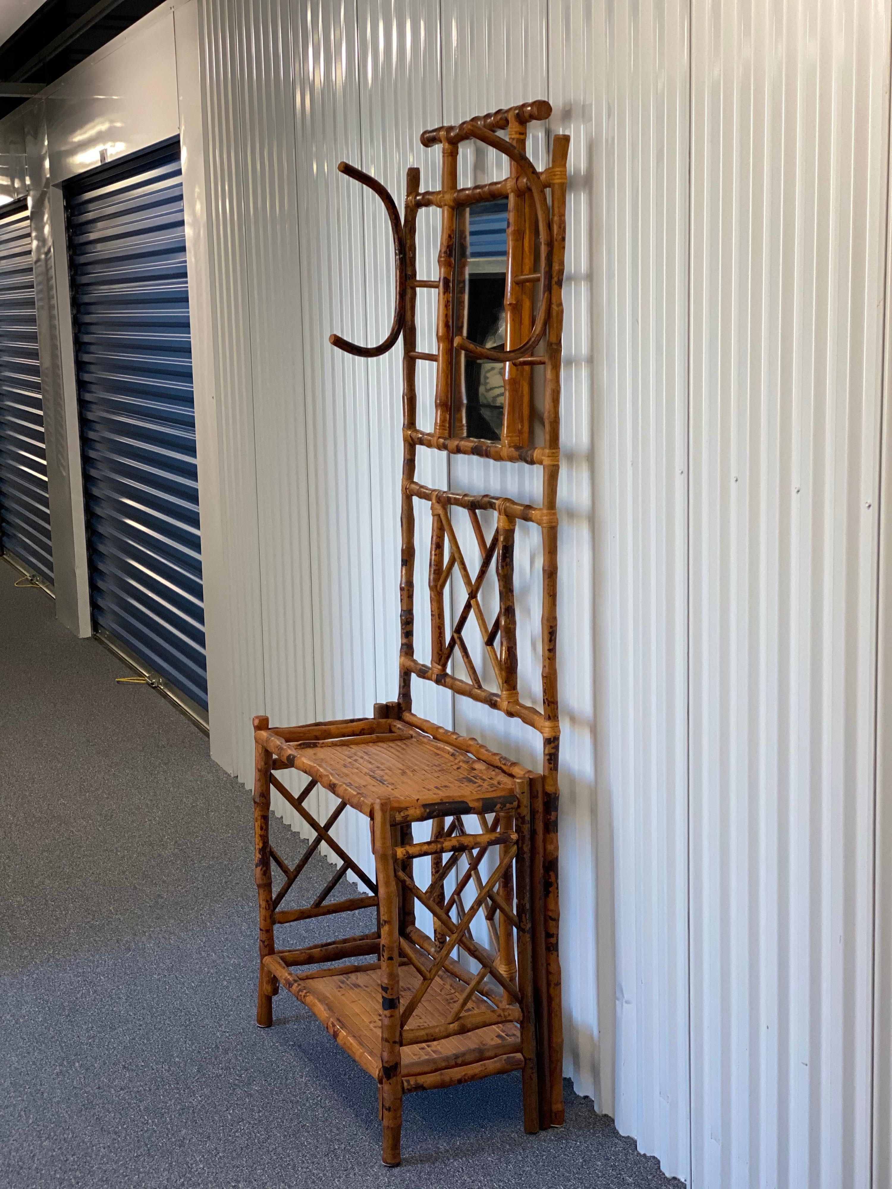 Vintage bamboo coat rack hot sale