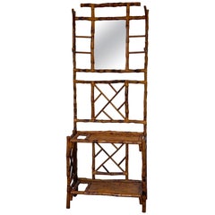 Vintage English Bamboo Coat Rack Hall Stand