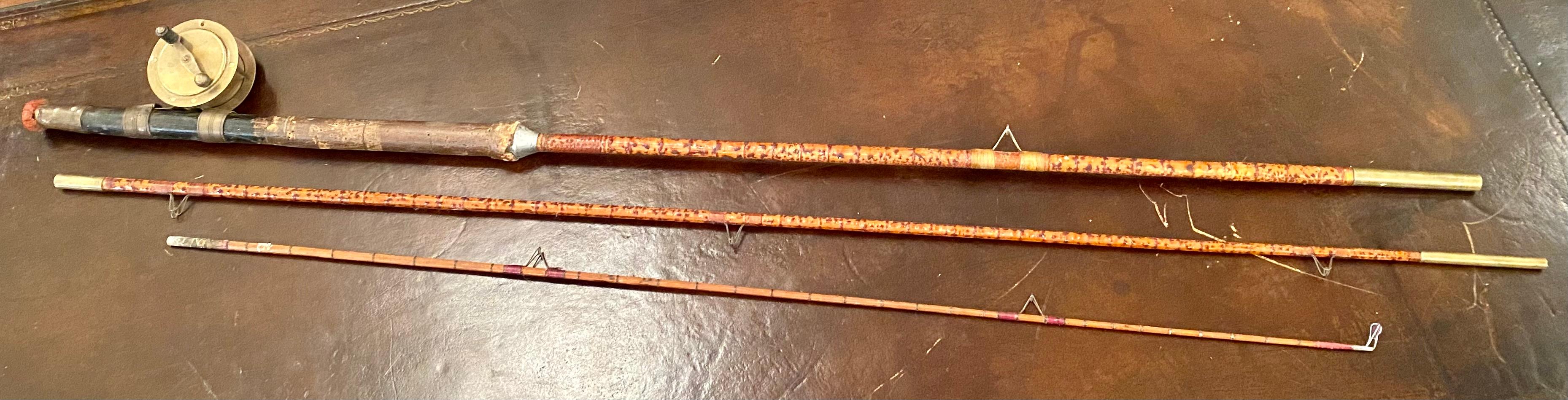 Antique English Bamboo Fly Fishing Rod with Reel, Circa 1920's 3