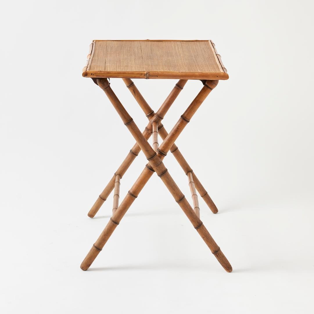 Antique English Bamboo Folding Side Table In condizioni buone in vendita a New York, NY
