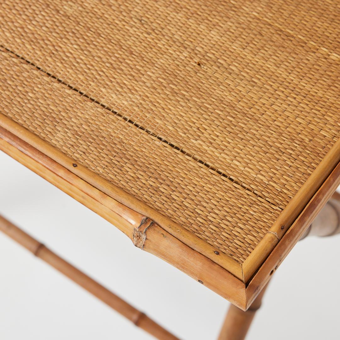 XX secolo Antique English Bamboo Folding Side Table in vendita
