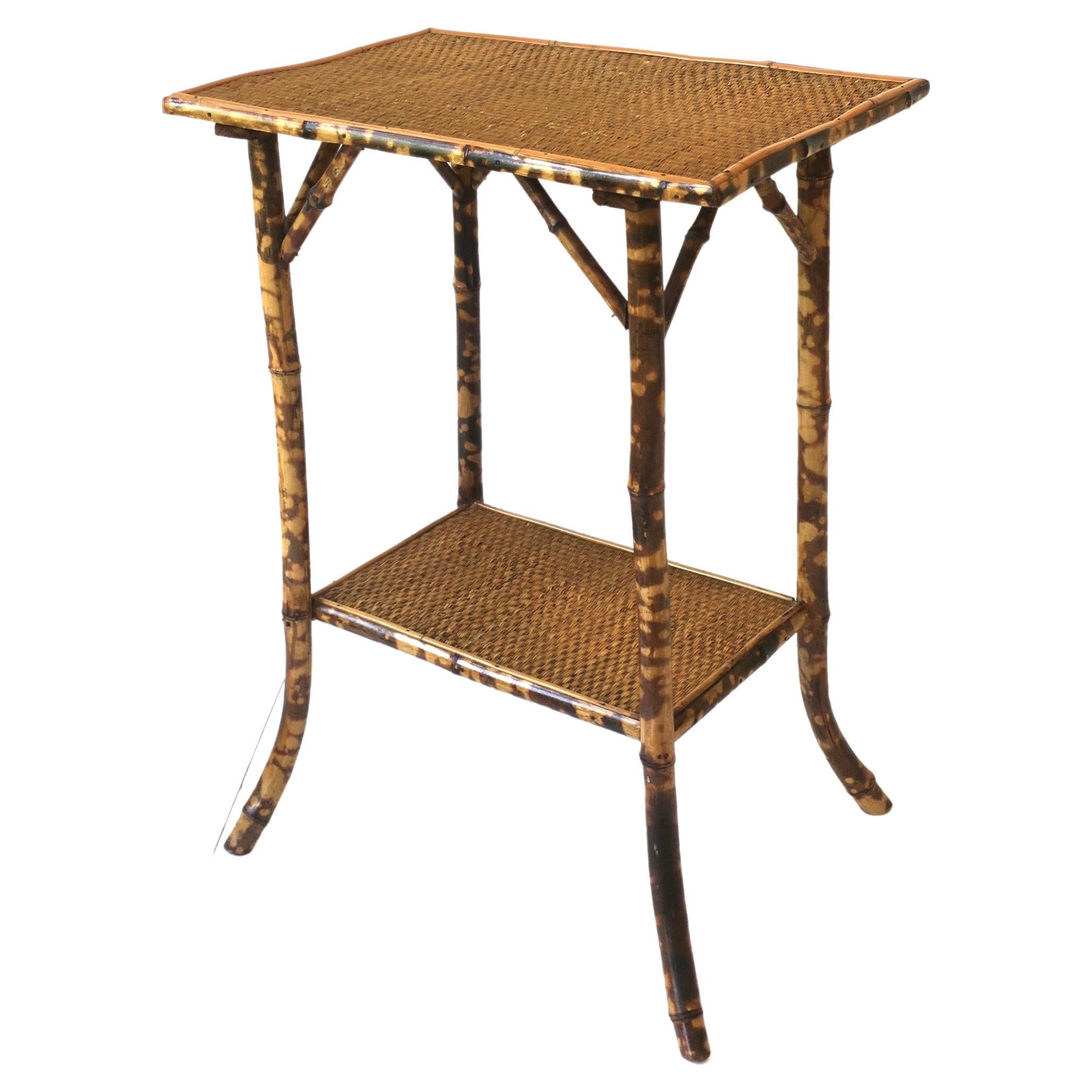 Antique English Bamboo Hall Foyer or End Table