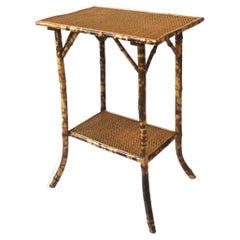 Antique English Bamboo Hall Foyer or End Table