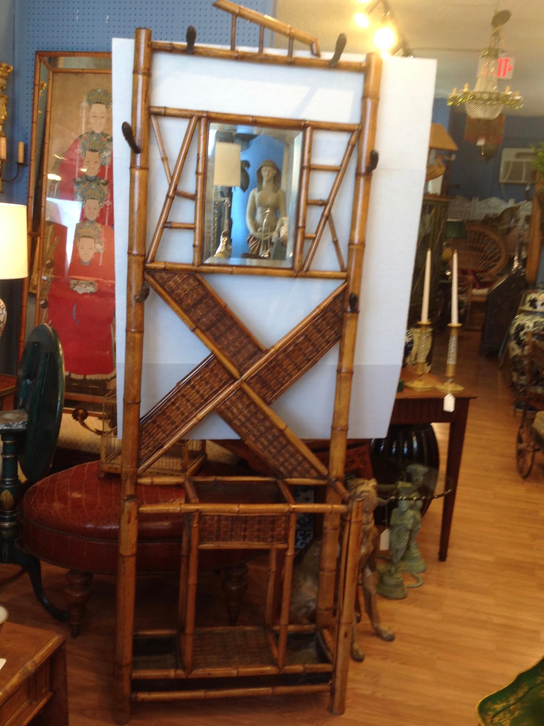 Antique English Bamboo Hall Stand 6