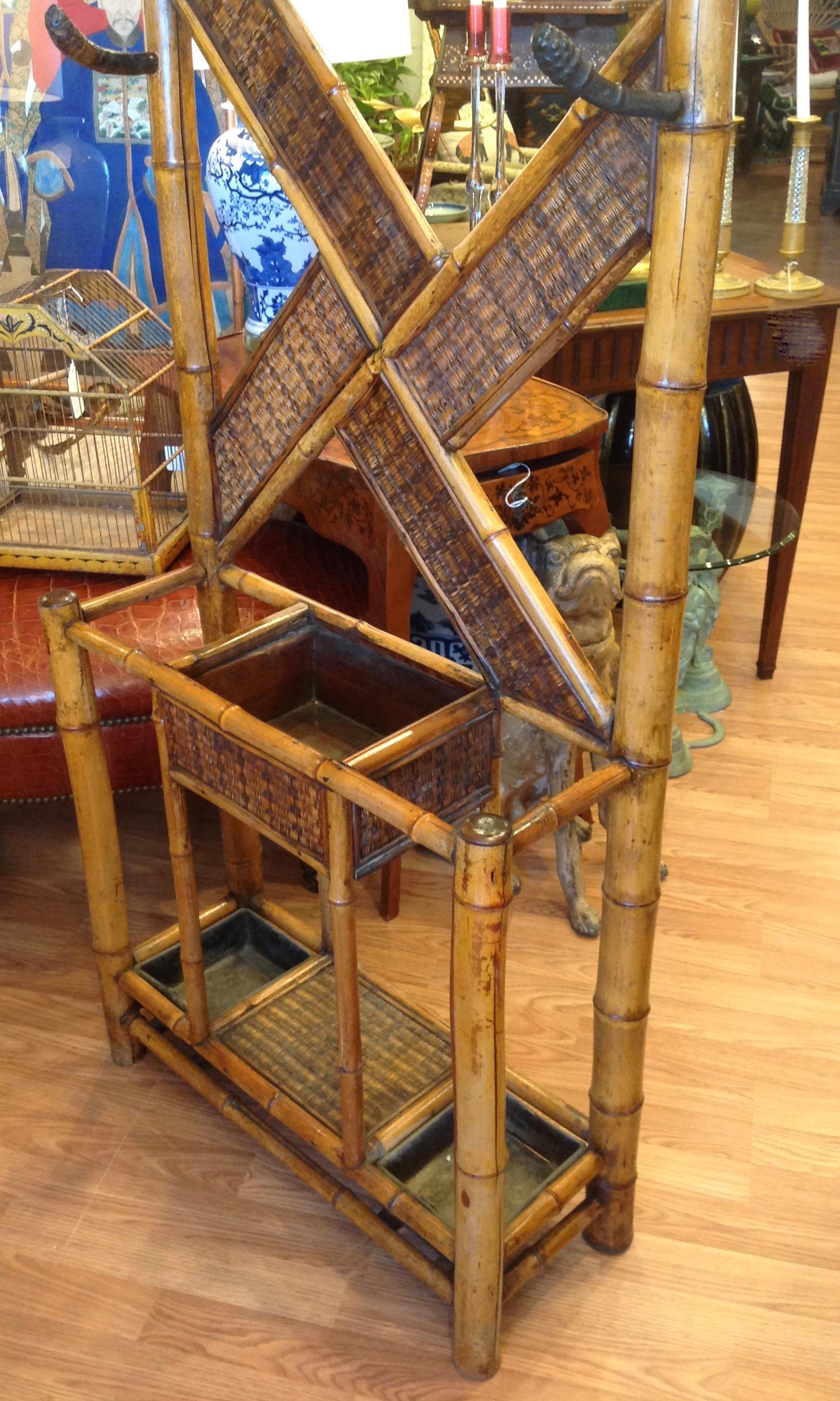 Antique English Bamboo Hall Stand 10