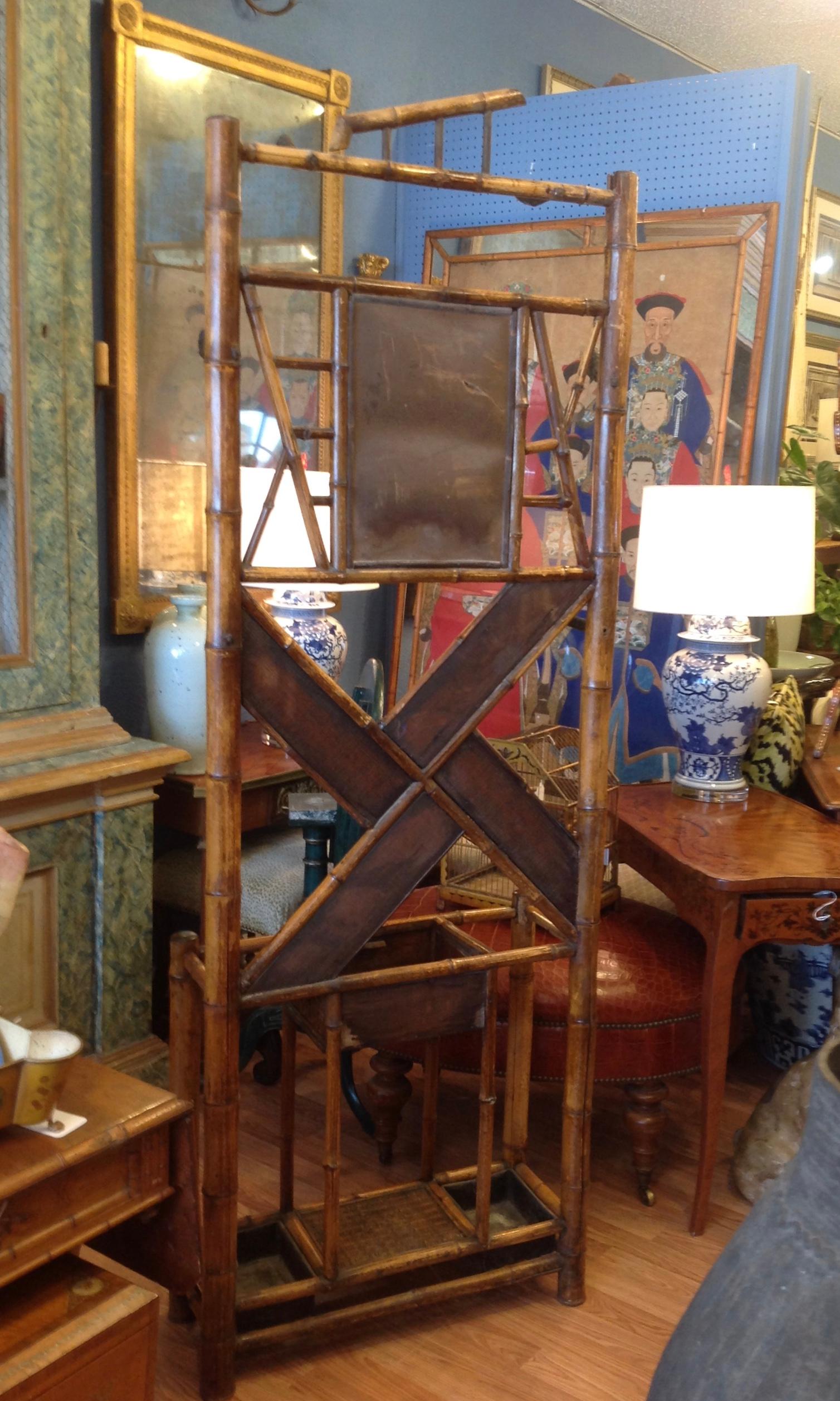 Antique English Bamboo Hall Stand 11