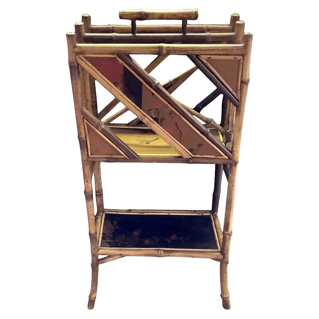 Antique English Bamboo Magazine Rack