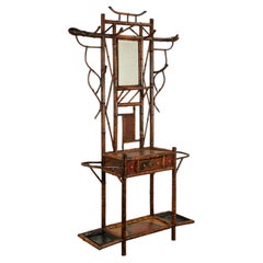 Antique English Bamboo Pagoda Hall Tree Umbrella Stand