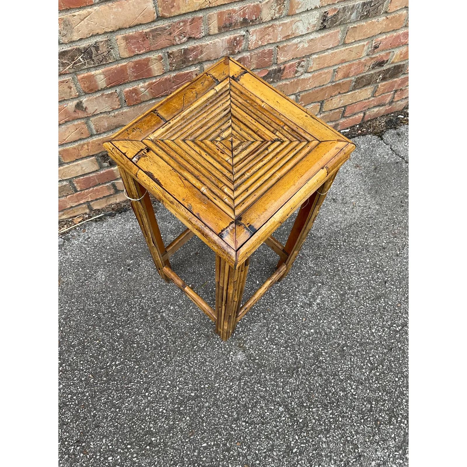 Late 20th Century Antique English Bamboo Plant Stand For Sale