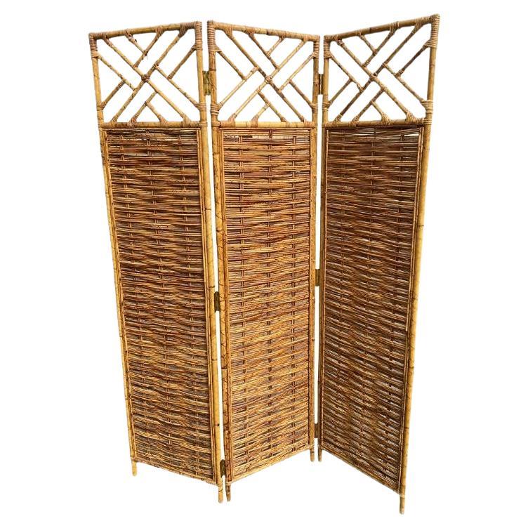 Antique English Bamboo Screen For Sale