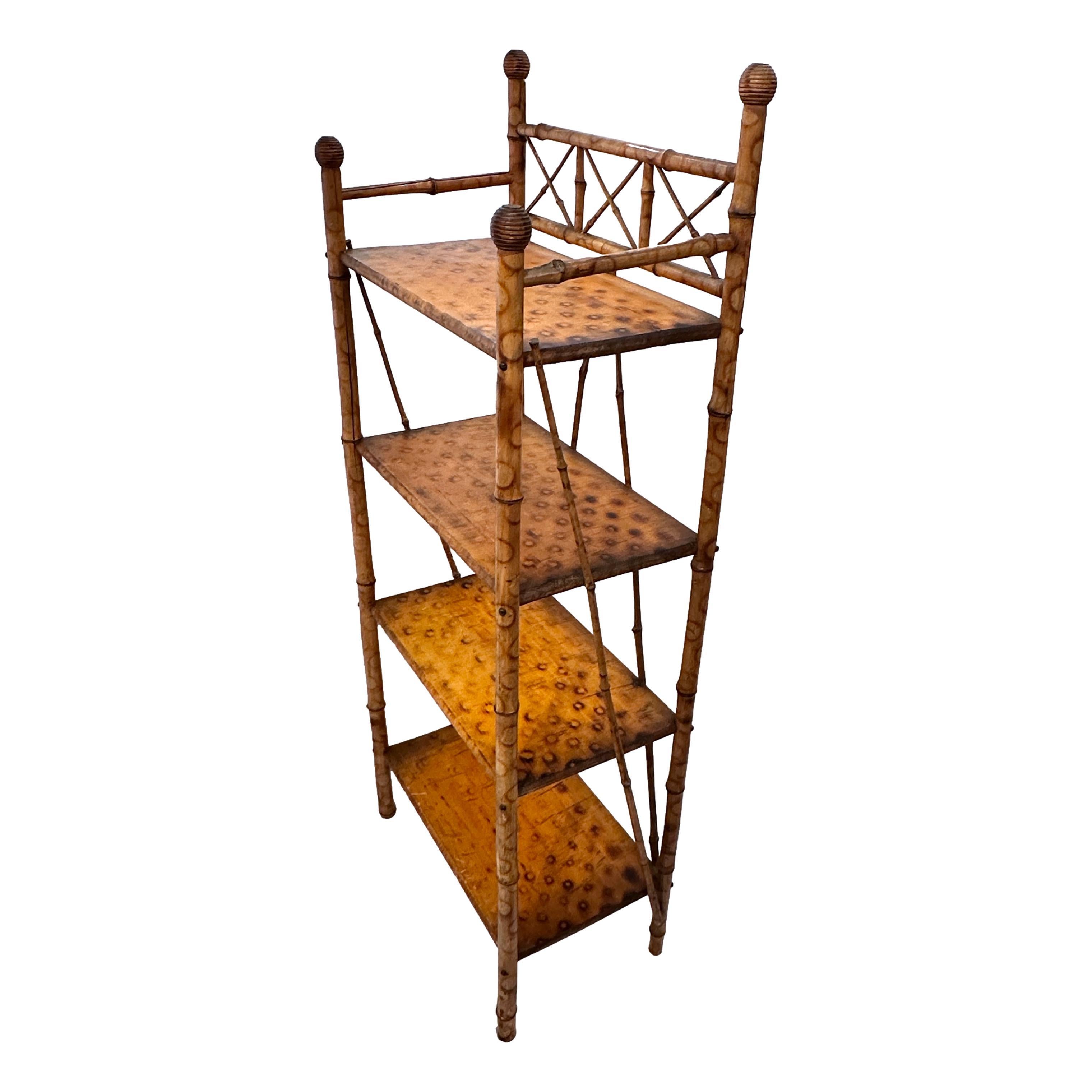 Antique English Bamboo Shelves For Sale 2
