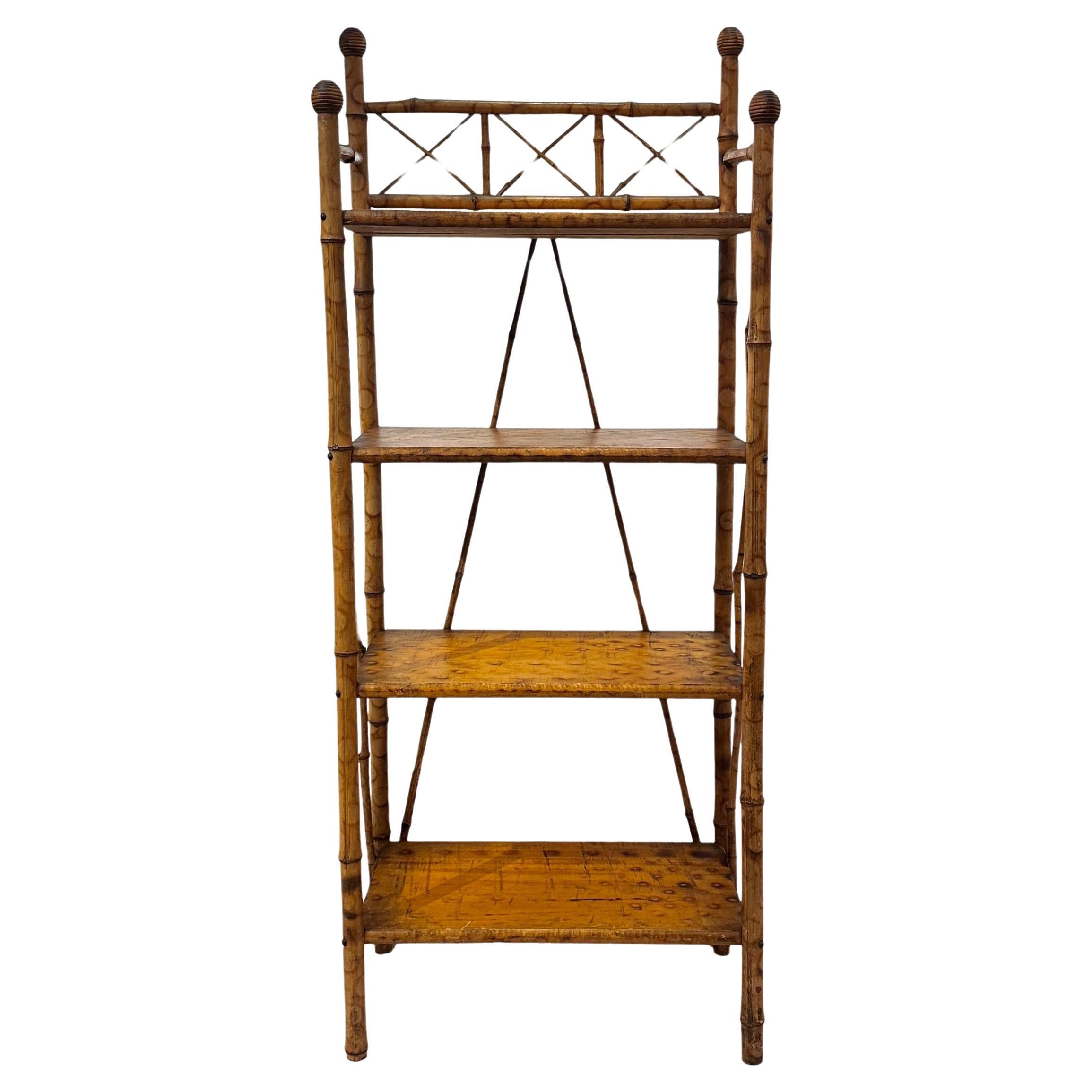 Antique English Bamboo Shelves For Sale
