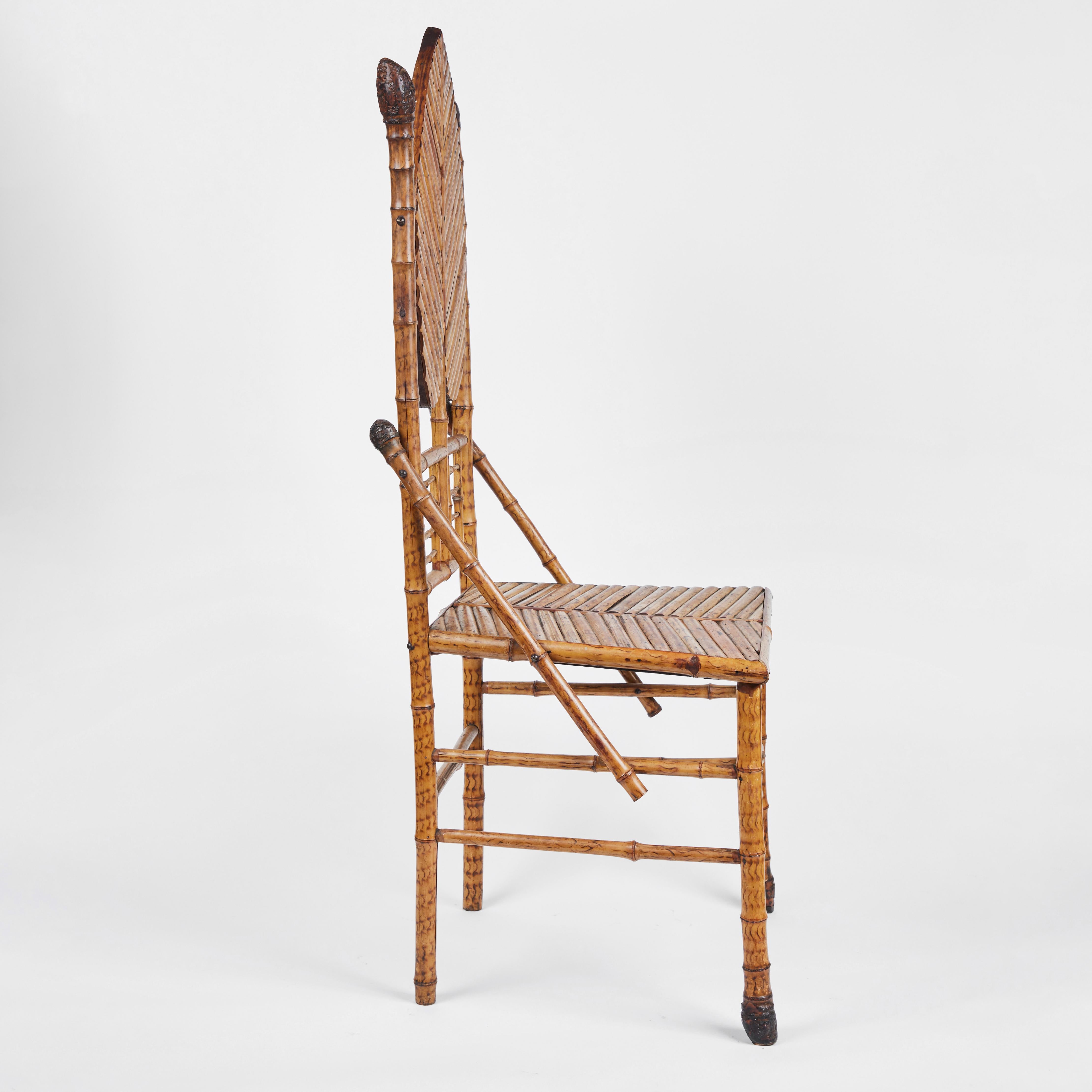 Antique English Bamboo Side Chair, C. 1890 In Good Condition In Pasadena, CA