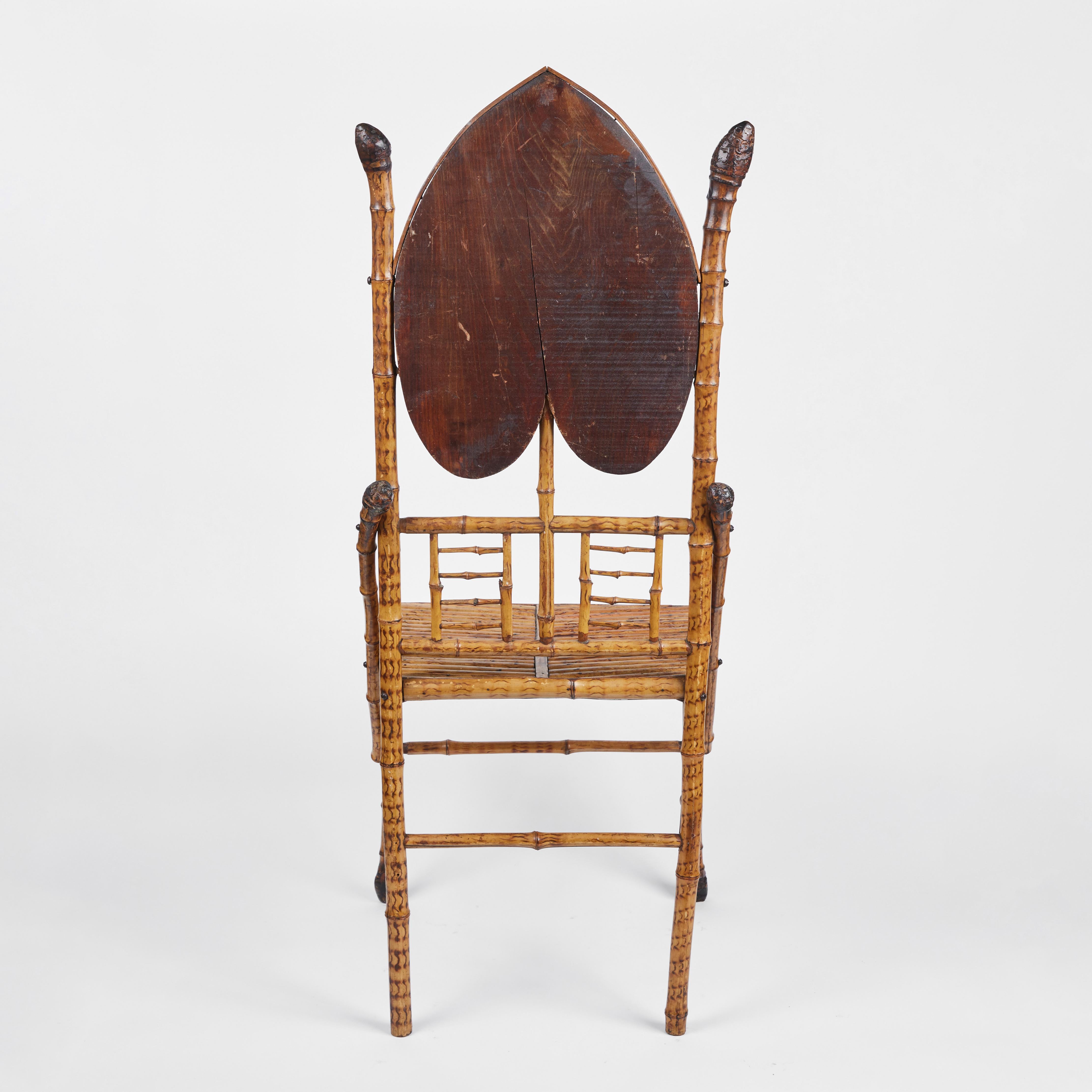 Antique English Bamboo Side Chair, C. 1890 1