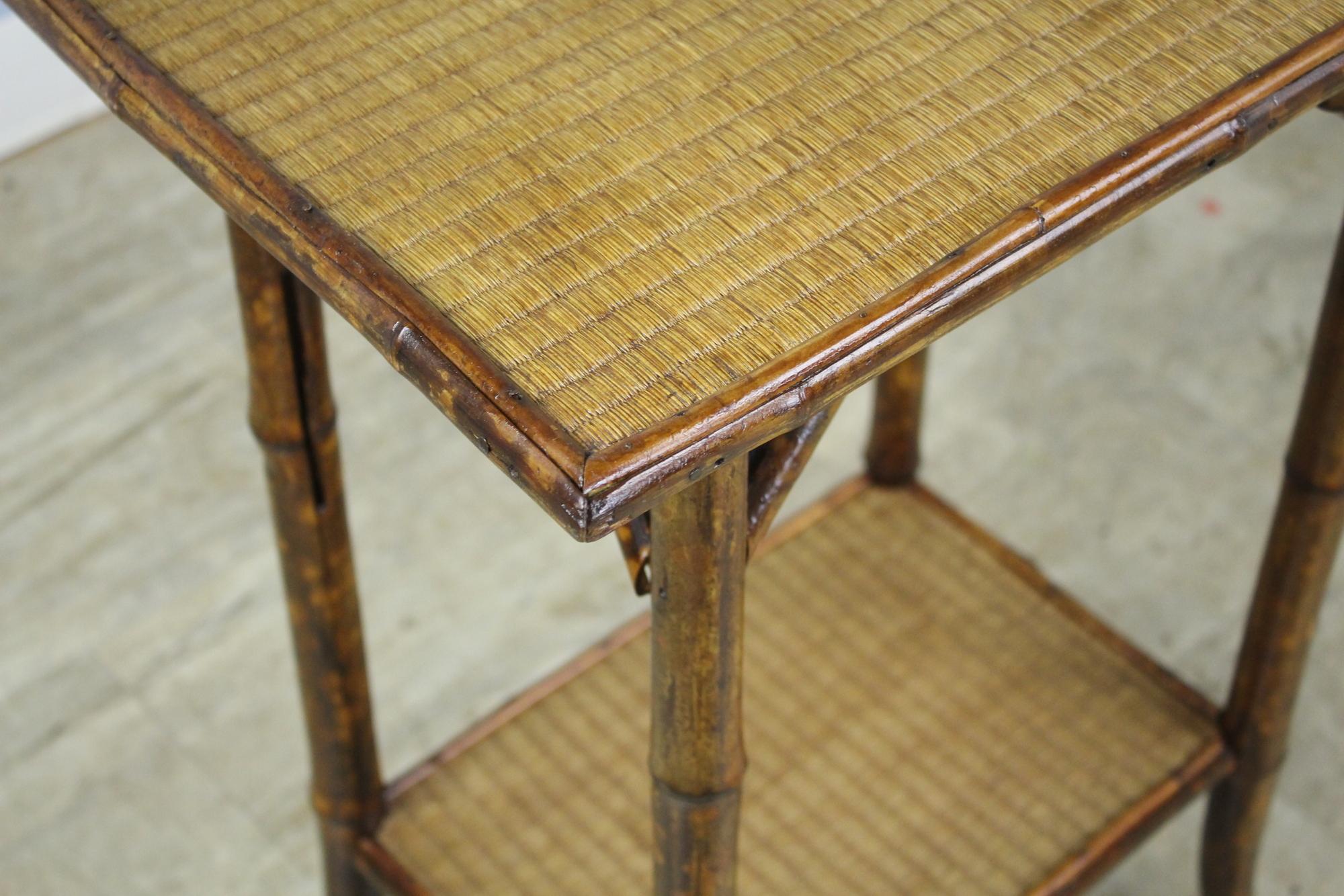 Antique English Bamboo Side Table In Good Condition In Port Chester, NY