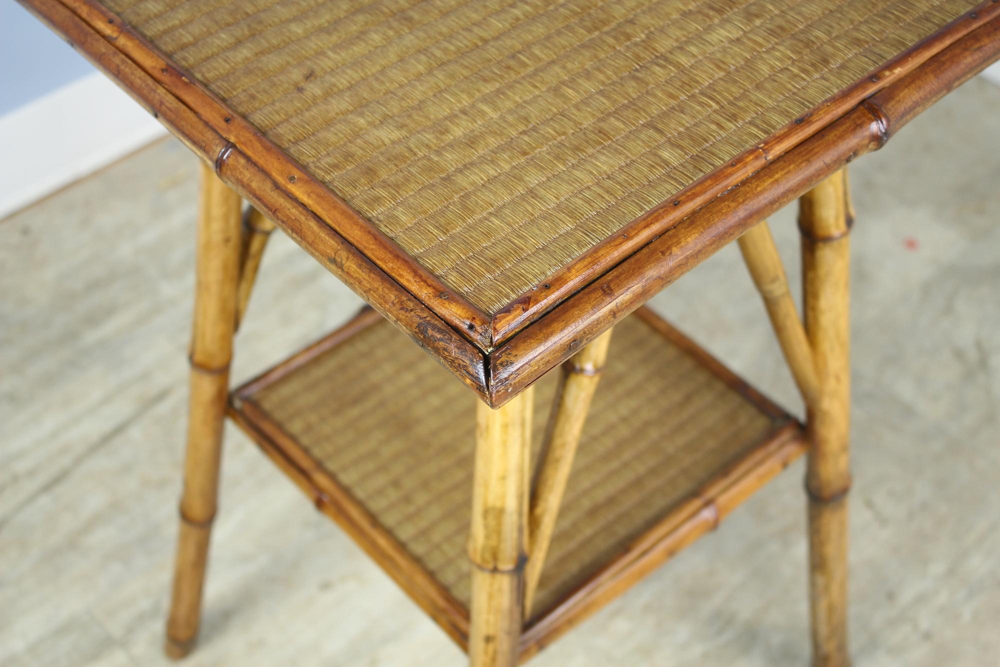 Antique English Bamboo Side Table In Good Condition In Port Chester, NY