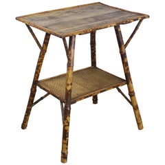 Antique English Bamboo Side Table