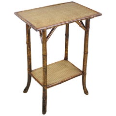 Antique English Bamboo Side Table