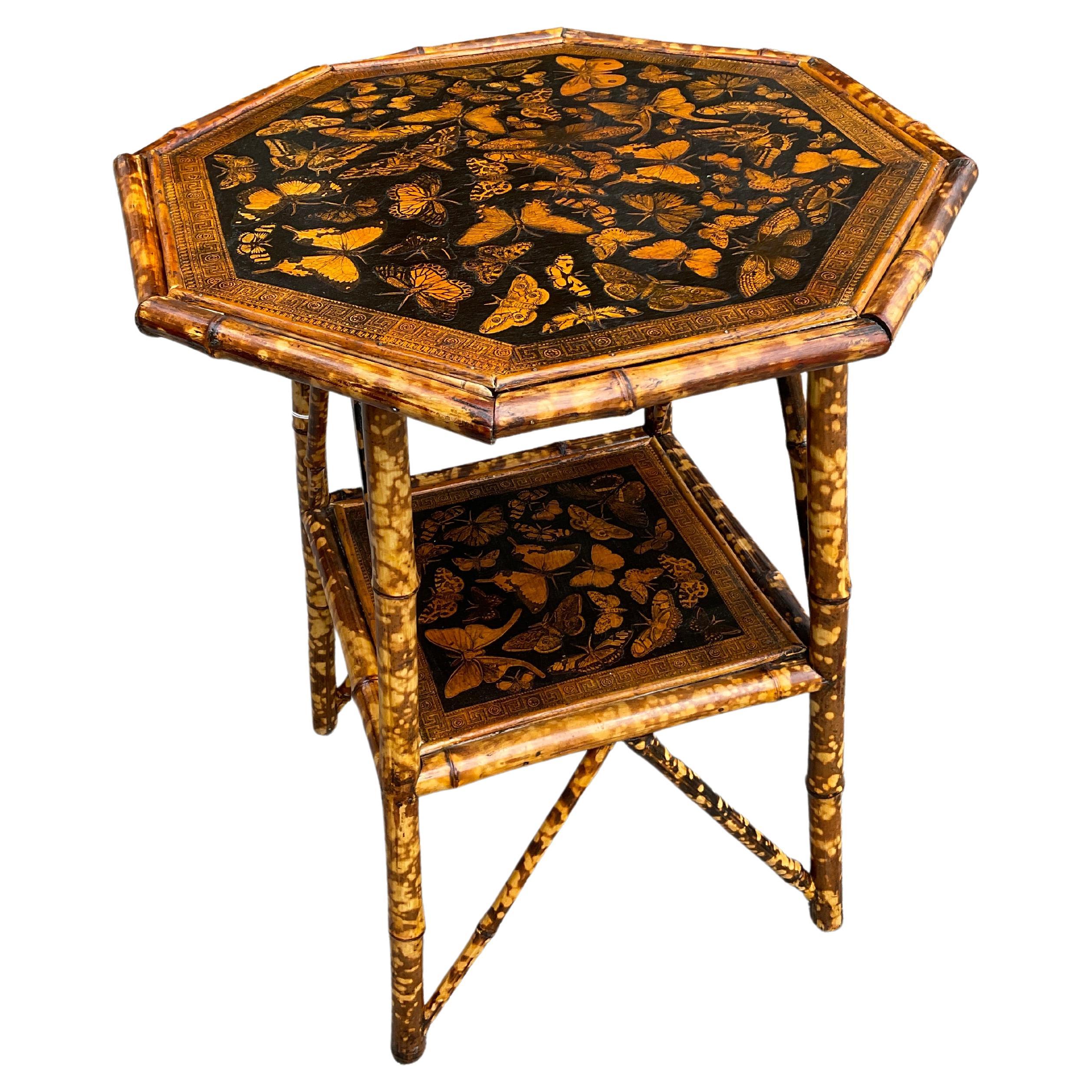 Antique English Bamboo Side Table For Sale at 1stDibs
