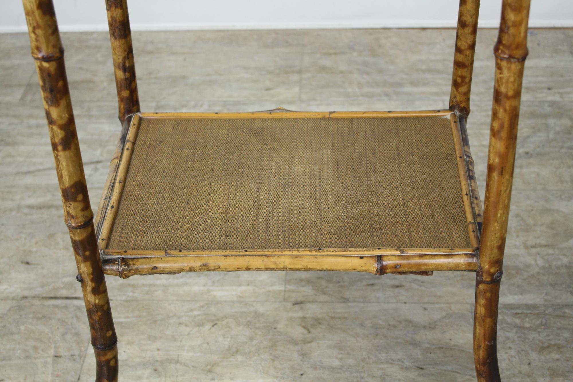19th Century Antique English Bamboo Side Table/Sewing Box