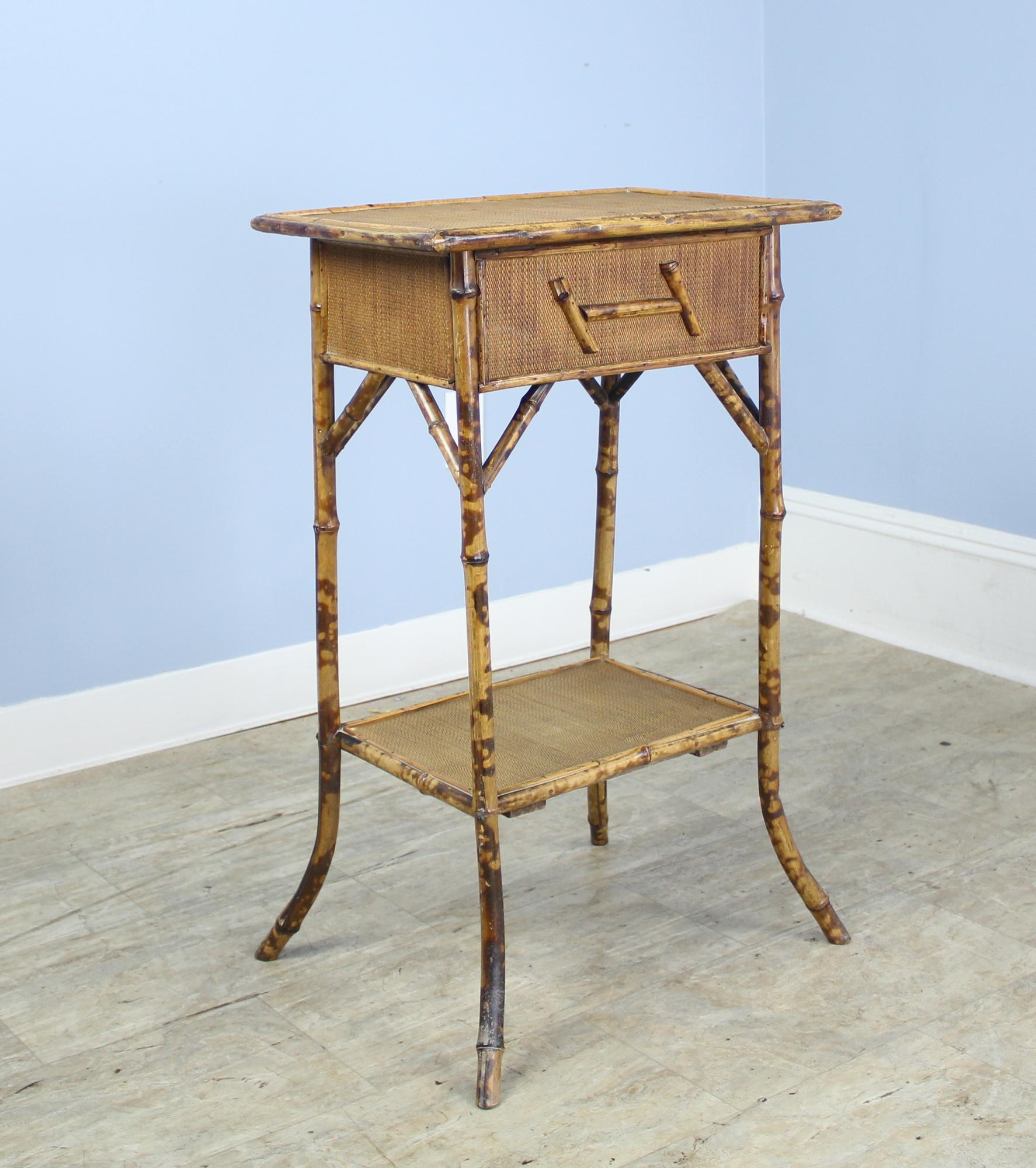 Antique English Bamboo Side Table/Sewing Box 4