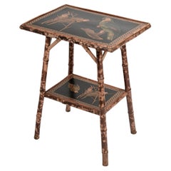 Antique English Bamboo Two Tiered Table or Stand